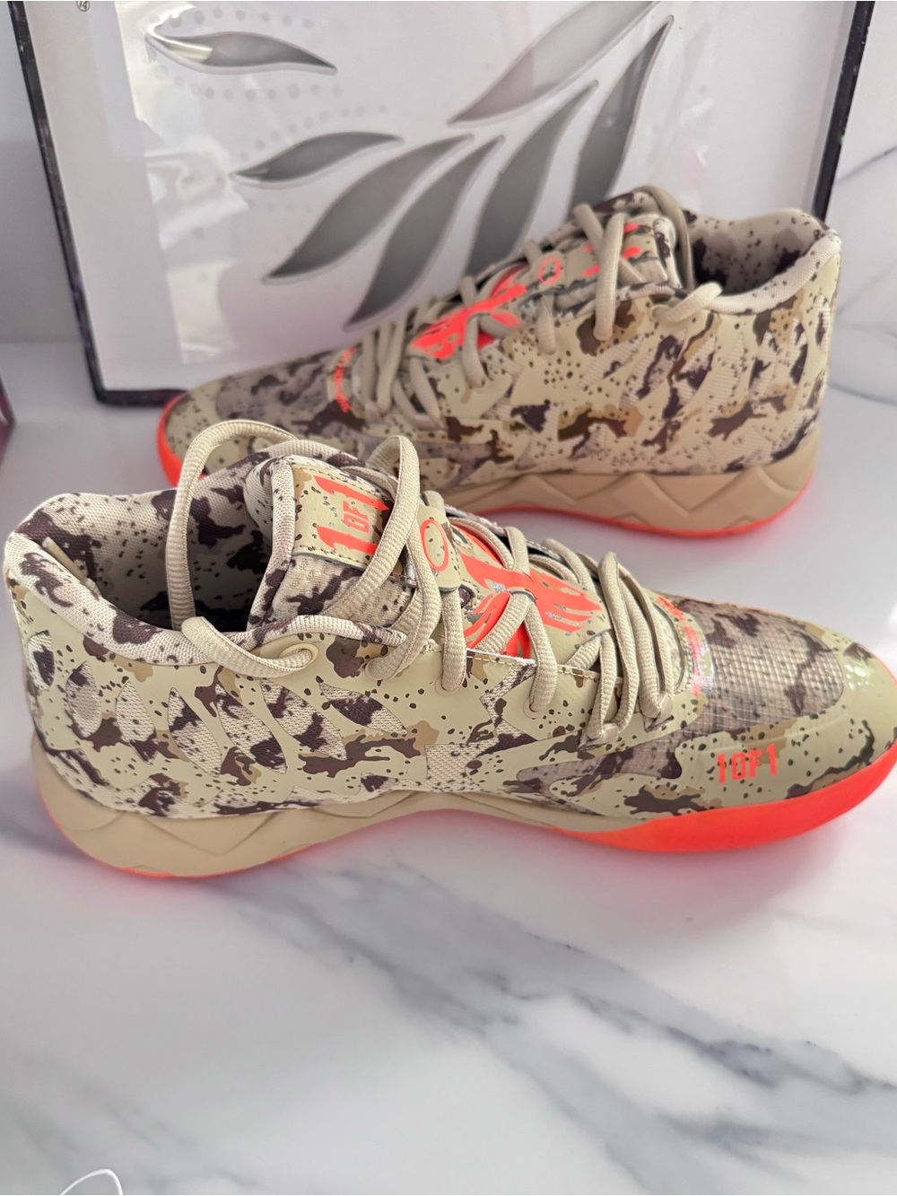 Puma Not From Here Adult 13 Pale Khaki- Ultra Orange Basketball Shoes NIB